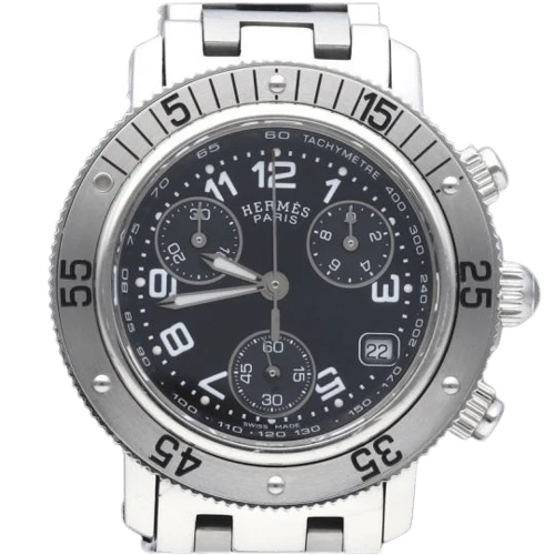 Hermès Clipper - Steel chronograph watch