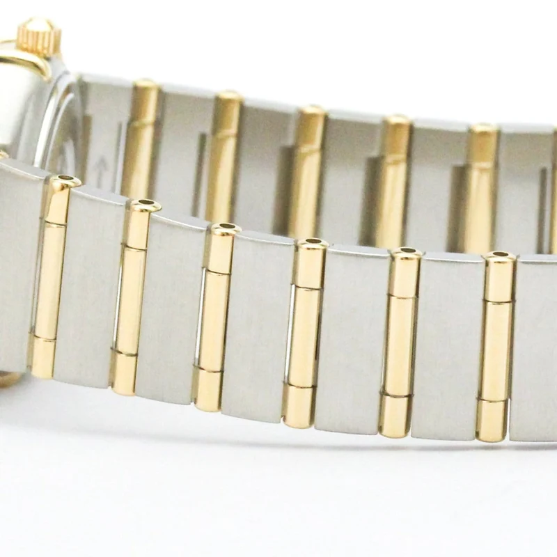 Omega Constellation - Quartz watch in steel, yellow gold, diamonds and mother-of-pearl