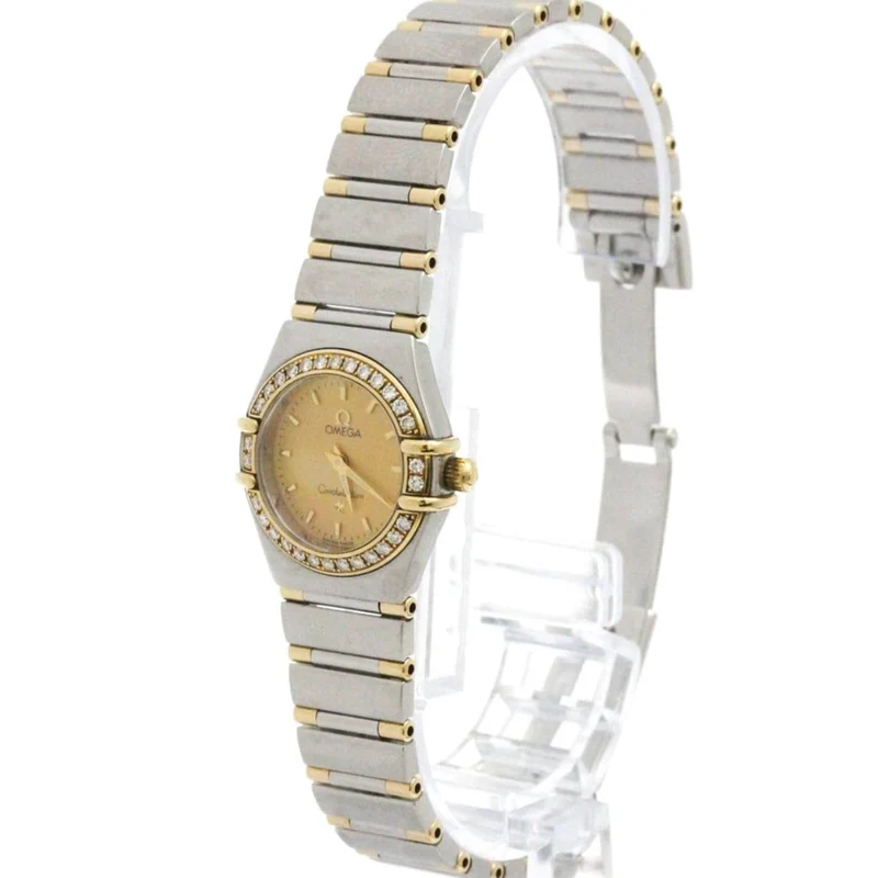 Omega Constellation - Yellow gold, steel and diamond quartz watch