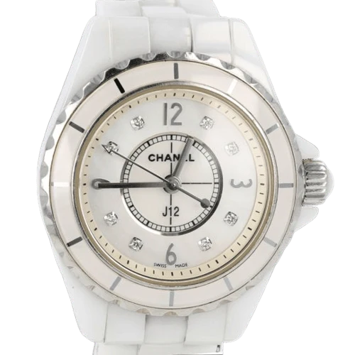 Chanel J12 - 29 mm watch in ceramic, mother-of-pearl and diamonds