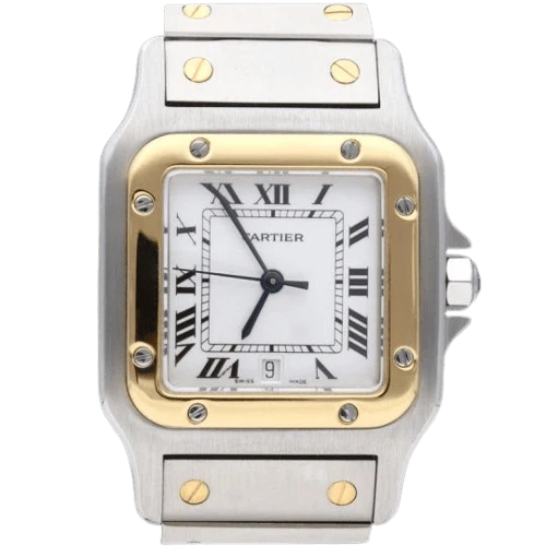 Cartier Santos Galbée - Yellow gold and steel watch