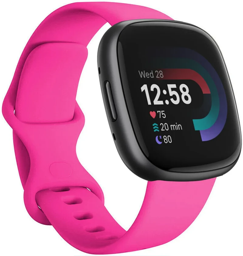 Fitbit Versa 4 Silicona Correa (rosa brillante)