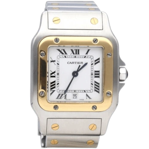 Cartier Santos Galbée - Yellow gold and steel watch