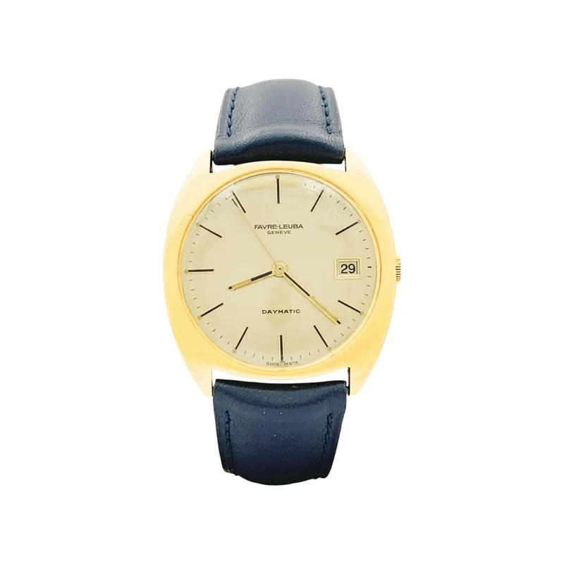 Favre Leuba - Yellow gold and leather watch
