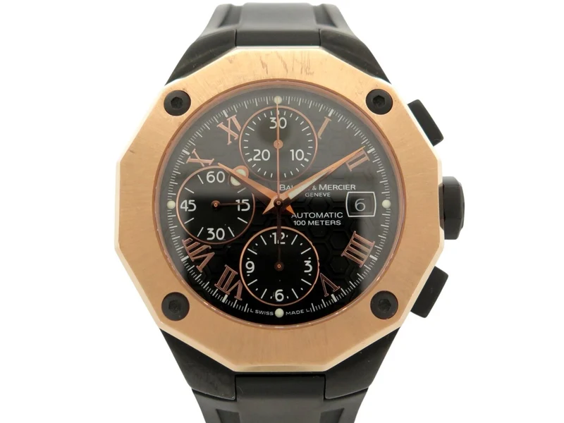 Baume et Mercier Riviera - Steel and rose gold chronograph watch