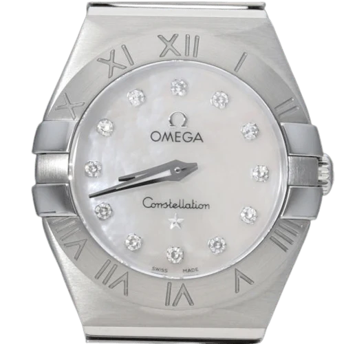 Omega Constellation - Women's watch in steel and diamonds