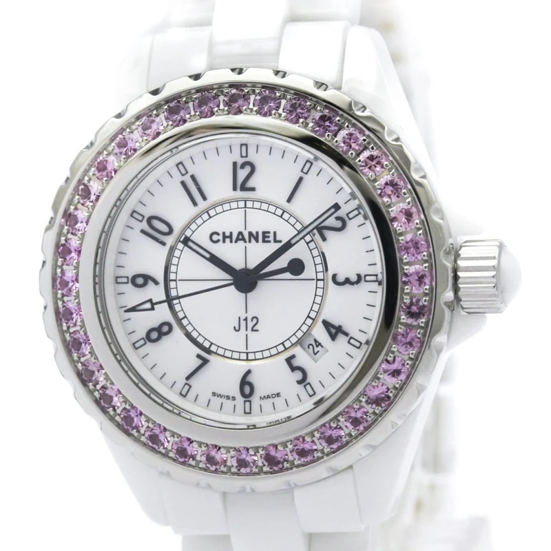 Chanel J12 - Quartz watch in ceramic, sapphires and diamonds