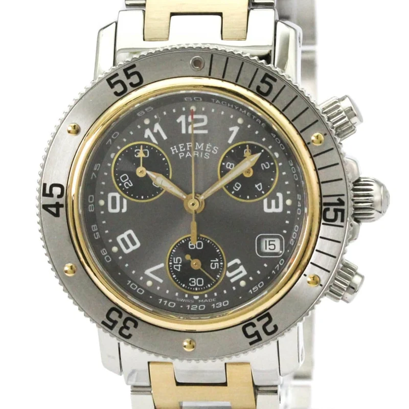 Hermès Clipper - Quartz chronograph watch in stainless steel